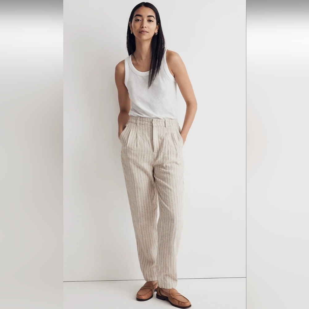 Madewell Tall Untailored Tapered Pant in Striped